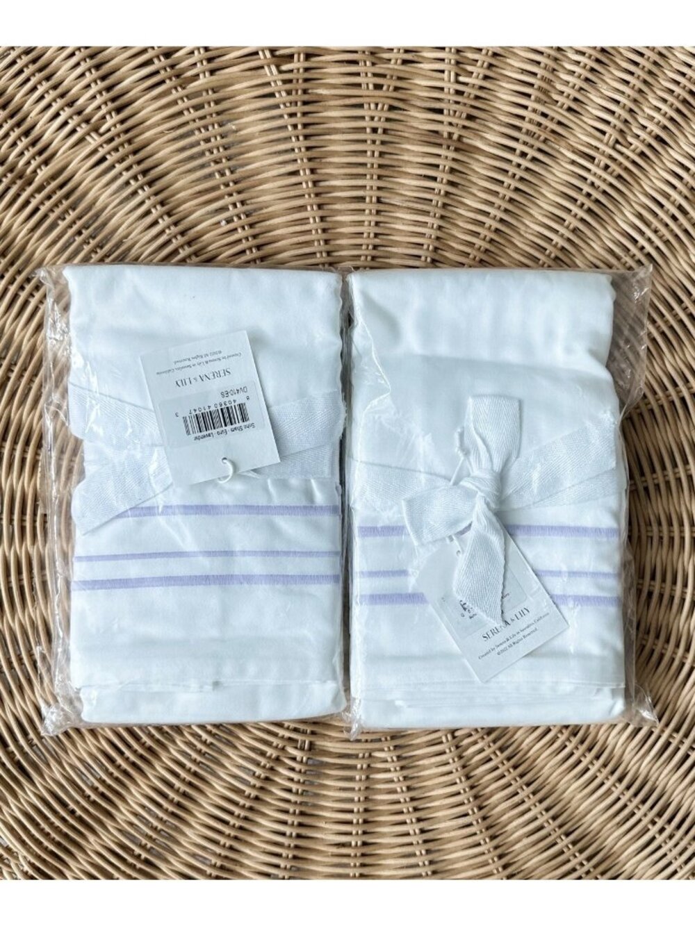 NEW Serena & Lily Soho Sateen Euro Pillow Shams (Set of 2)-Lavender Purple